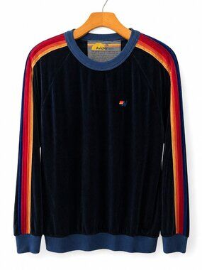 Aviator Nation Classic Velvet Crew Sweatshirt NWT Navy XL